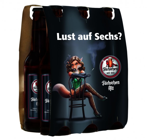 Füchschen Altbier im Sixpack (Bildrechte/Urheber: Brauerei „Im Füchschen“)